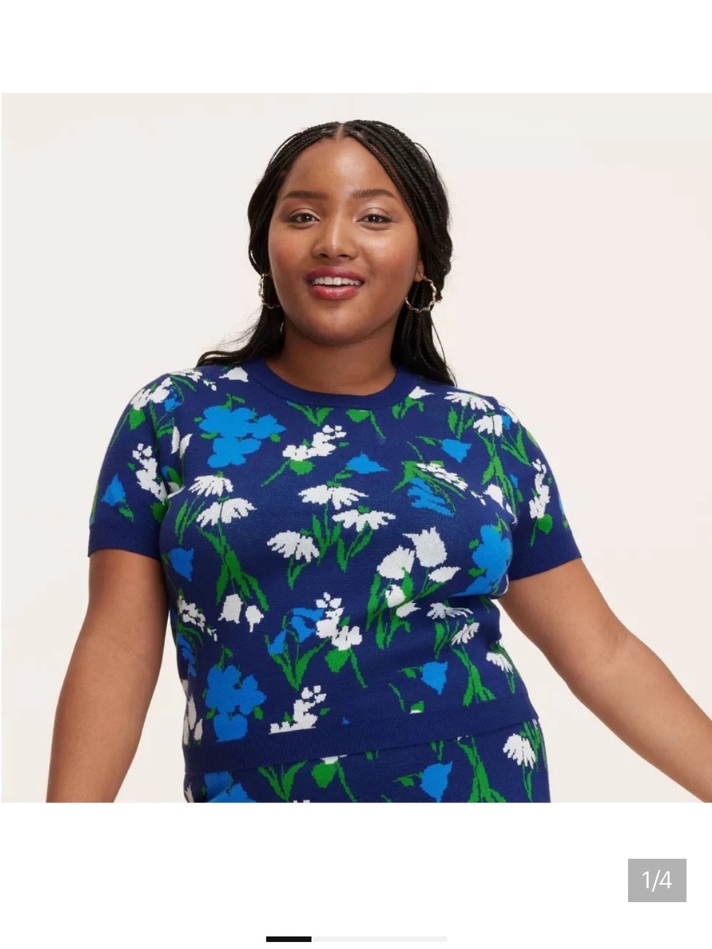 XL - kate spade x target mixed floral Short Sleeve crewneck sweater